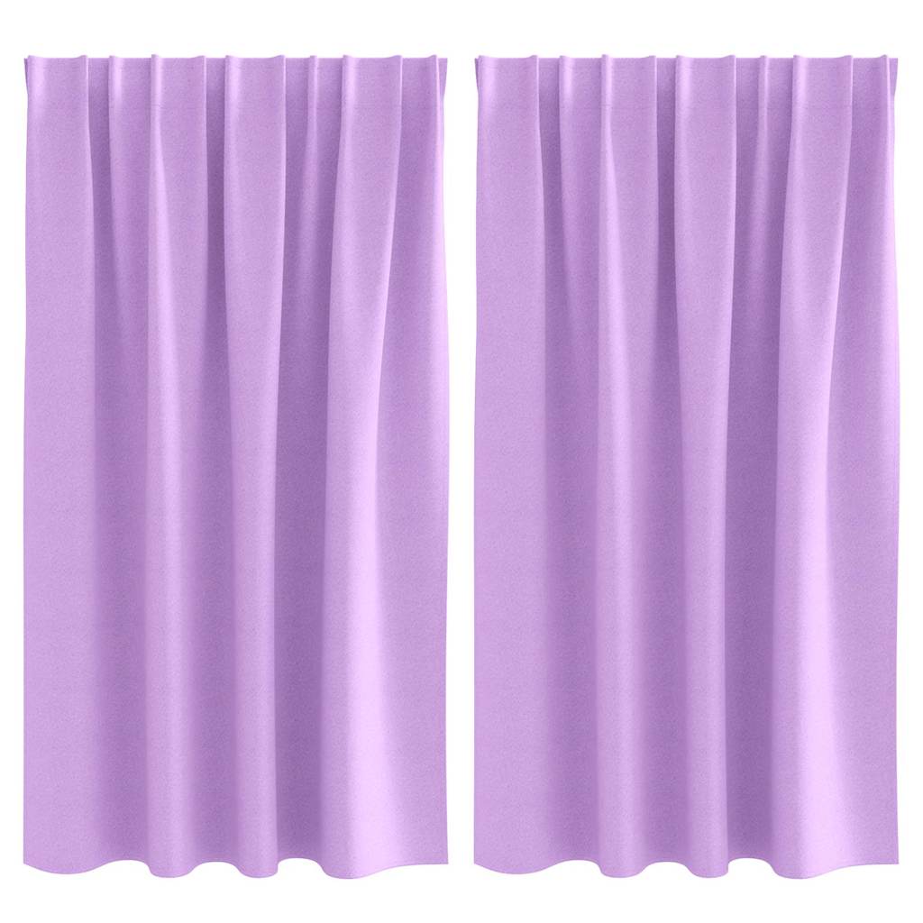Tende Blackout con Anelli 2 pcs Viola 140 x 140 cm Poliestere | homemem39