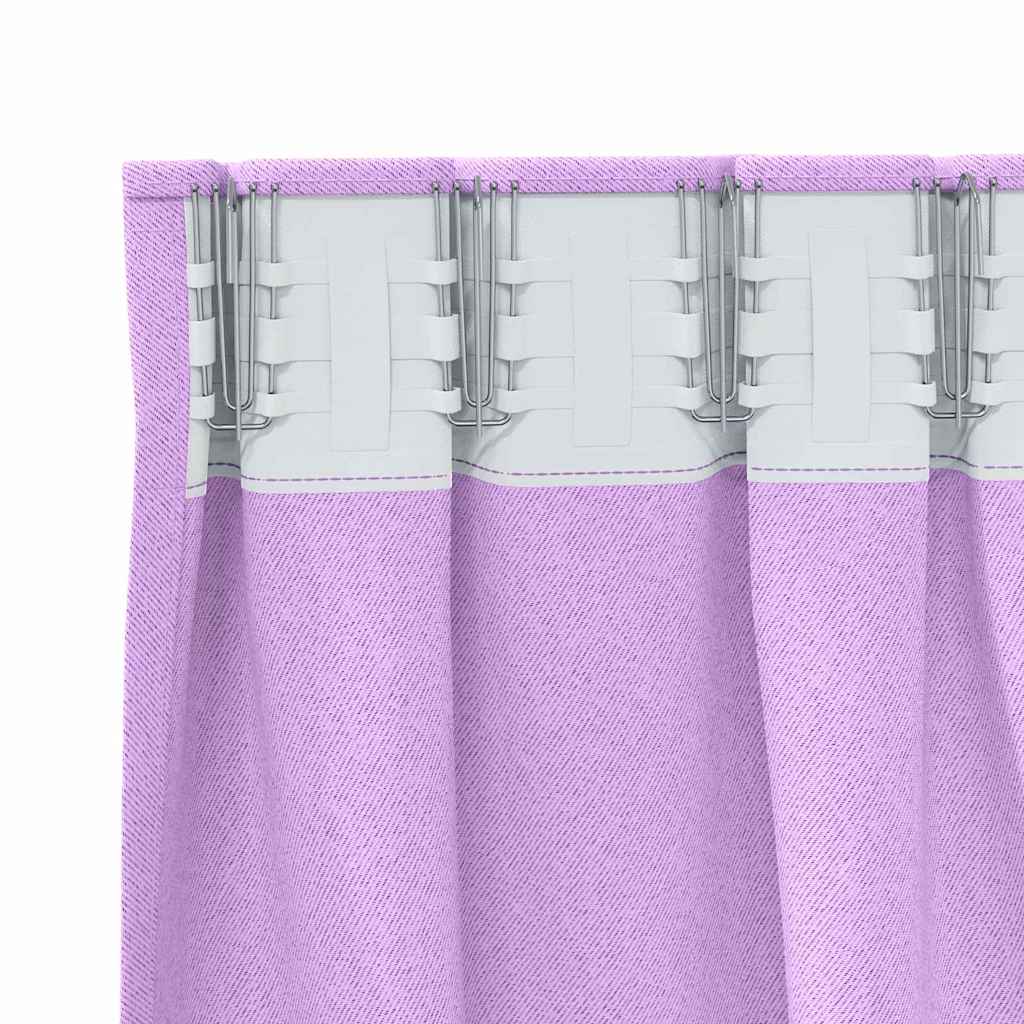 Tende Blackout con Anelli 2 pcs Viola 225 x 140 cm Poliestere | homemem39