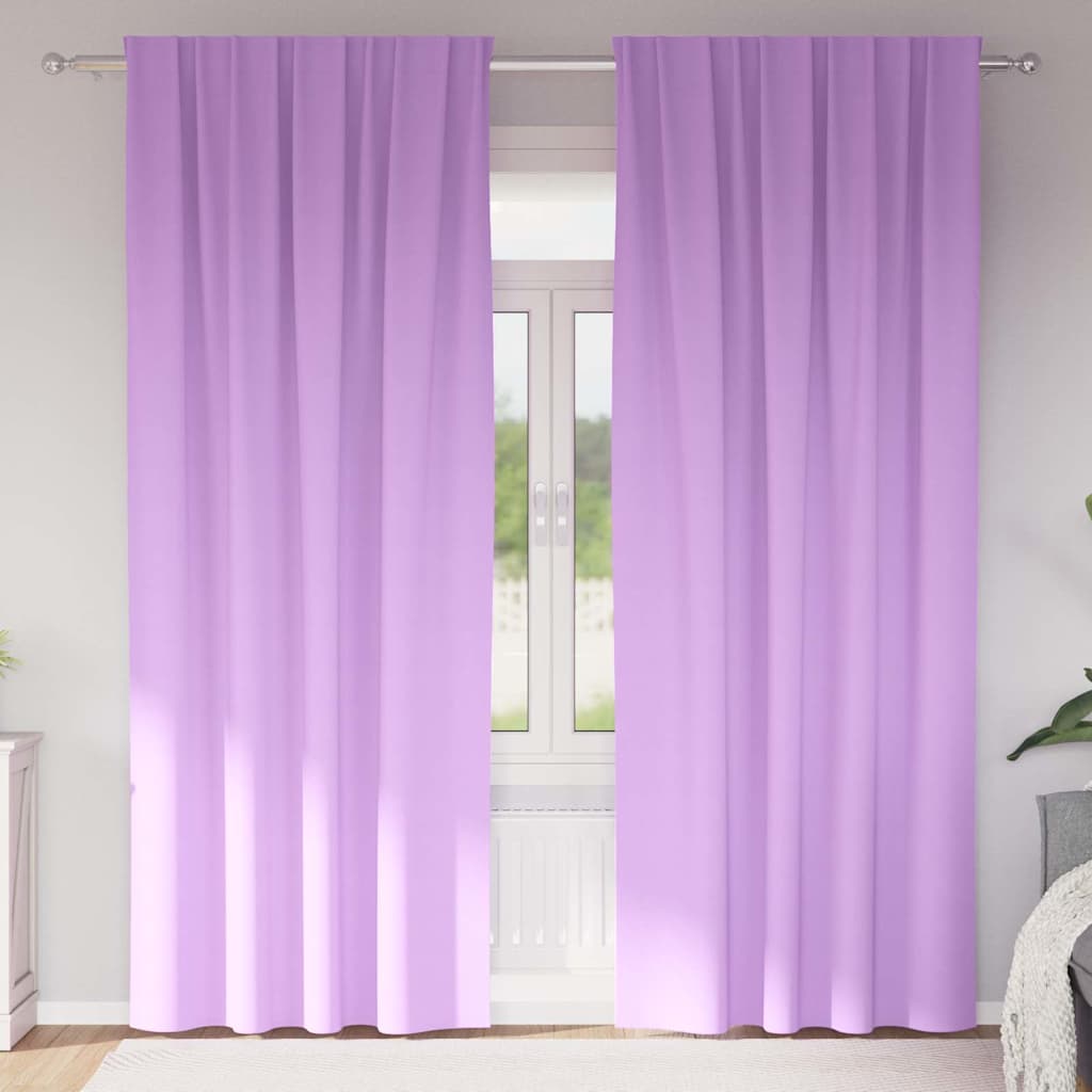 Tende Blackout con Anelli 2 pcs Viola 225 x 140 cm Poliestere | homemem39
