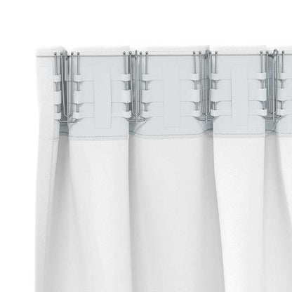 Tende Blackout con Anelli 2 pcs Bianco brillante 175 x 140 cm | homemem39