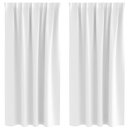 Tende Blackout con Anelli 2 pcs Bianco brillante 175 x 140 cm | homemem39