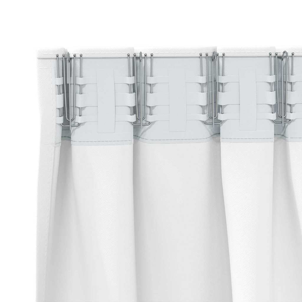 Tende Blackout con Anelli 2 pcs Bianco Puro 225 x 140 cm | homemem39