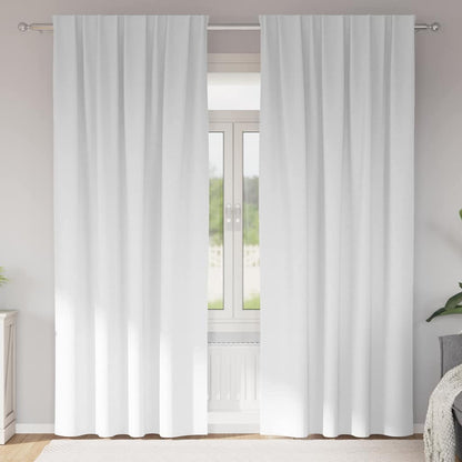Tende Blackout con Anelli 2 pcs Bianco Puro 225 x 140 cm | homemem39