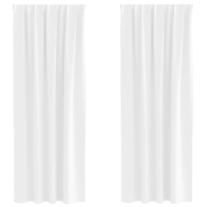 Tende Blackout con Anelli 2 pcs Bianco Puro 225 x 140 cm | homemem39