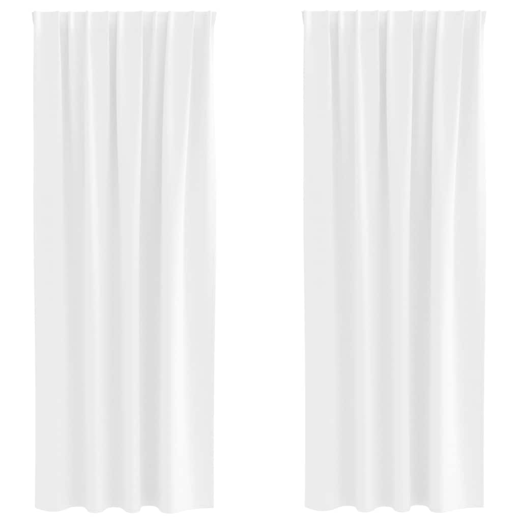 Tende Blackout con Anelli 2 pcs Bianco Puro 245 x 140 cm | homemem39