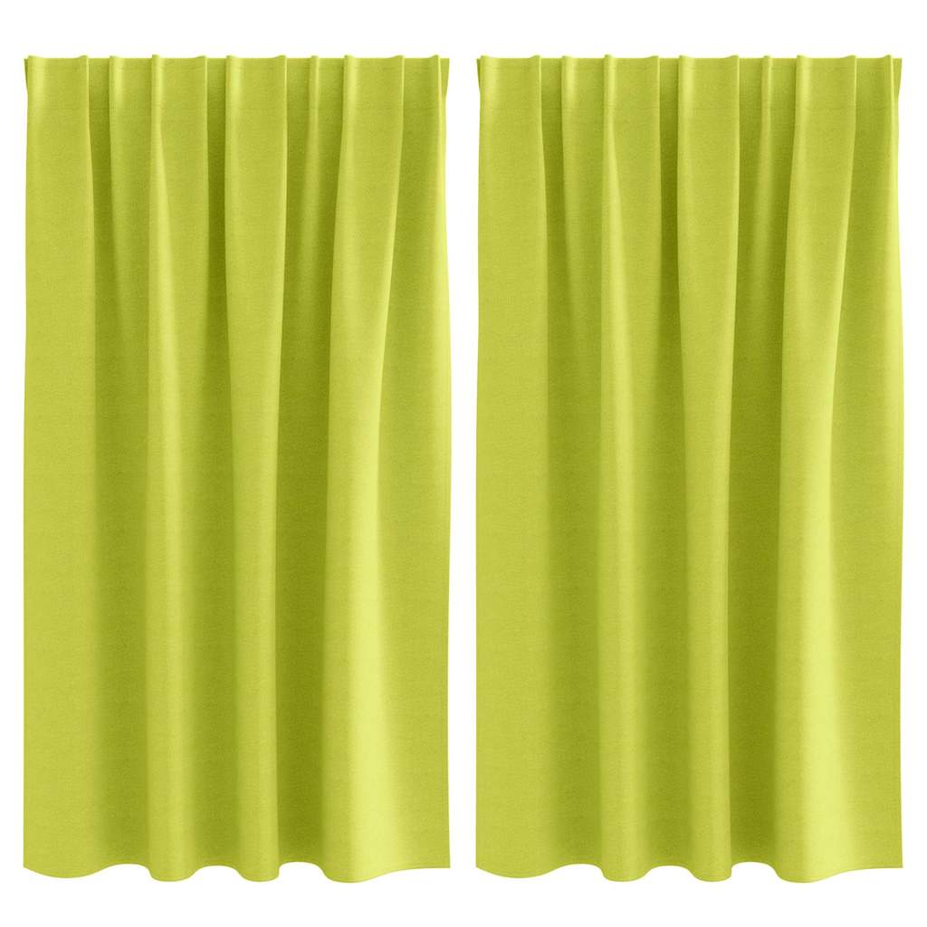 Tende Blackout con Anelli 2 pcs Verde 140 x 140 cm Poliestere | homemem39