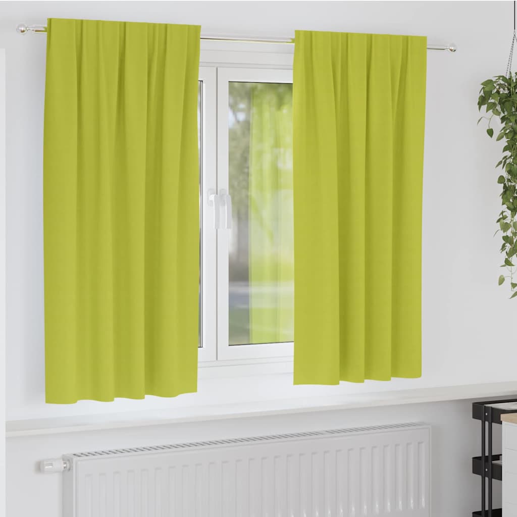 Tende Blackout con Anelli 2 pcs Verde 175 x 140 cm Poliestere | homemem39