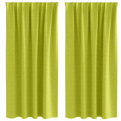 Tende Blackout con Anelli 2 pcs Verde 175 x 140 cm Poliestere | homemem39