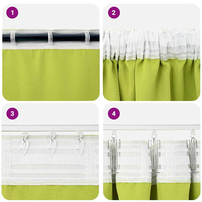 Tende Blackout con Anelli 2 pcs Verde 245 x 140 cm Poliestere | homemem39