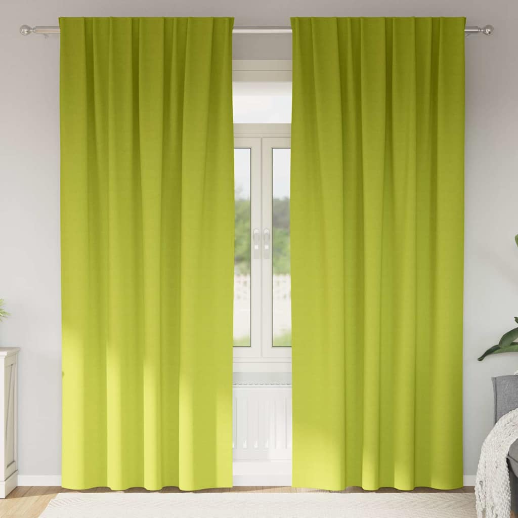 Tende Blackout con Anelli 2 pcs Verde 260 x 140 cm Poliestere | homemem39
