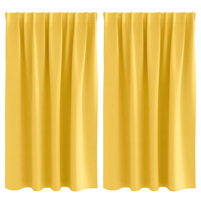 Tende Blackout con Anelli 2 pcs Giallo senape 140 x 140 cm | homemem39