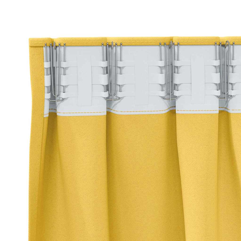 Tende Blackout con Anelli 2 pcs Giallo senape 175 x 140 cm | homemem39