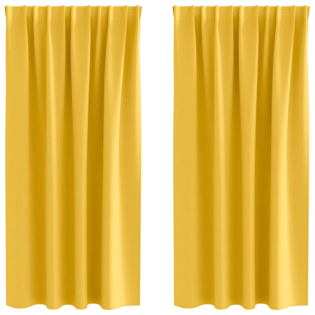 Tende Blackout con Anelli 2 pcs Giallo senape 175 x 140 cm | homemem39