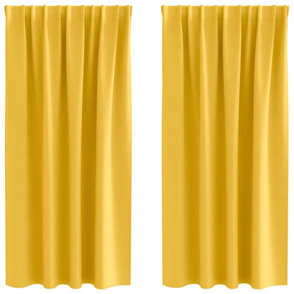 Tende Blackout con Anelli 2 pcs Giallo senape 175 x 140 cm | homemem39