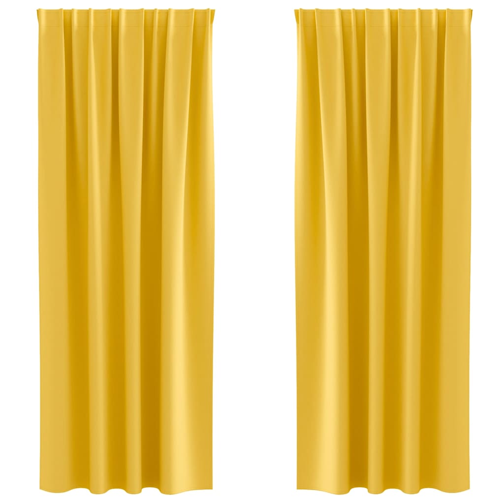Tende Blackout con Anelli 2 pcs Giallo senape 245 x 140 cm | homemem39