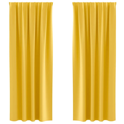 Tende Blackout con Anelli 2 pcs Giallo senape 245 x 140 cm | homemem39
