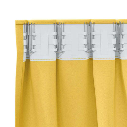 Tende Blackout con Anelli 2 pcs Giallo senape 260 x 140 cm | homemem39