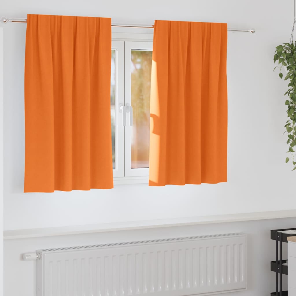 Tende Blackout con Anelli 2 pcs Arancione Vivo 140 x 140 cm | homemem39