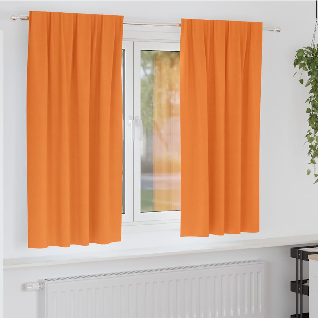 Tende Blackout con Anelli 2 pcs Arancione 175 x 140 cm | homemem39