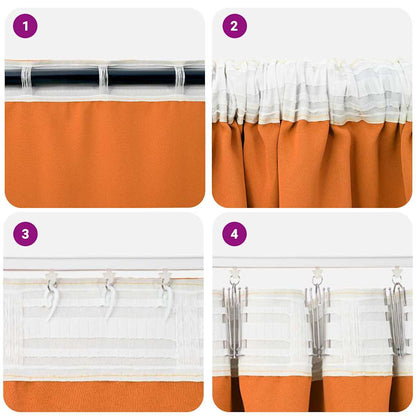 Tende Blackout con Anelli 2 pcs Arancione Vivo 225 x 140 cm | homemem39