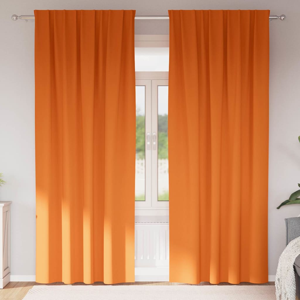 Tende Blackout con Anelli 2 pcs Arancione Vivo 260 x 140 cm