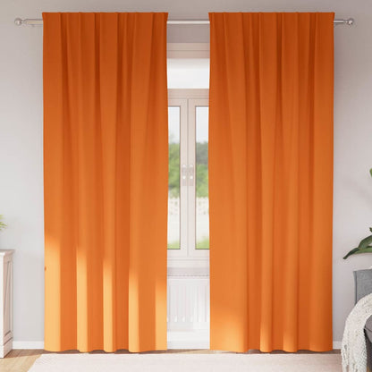 Tende Blackout con Anelli 2 pcs Arancione Vivo 260 x 140 cm
