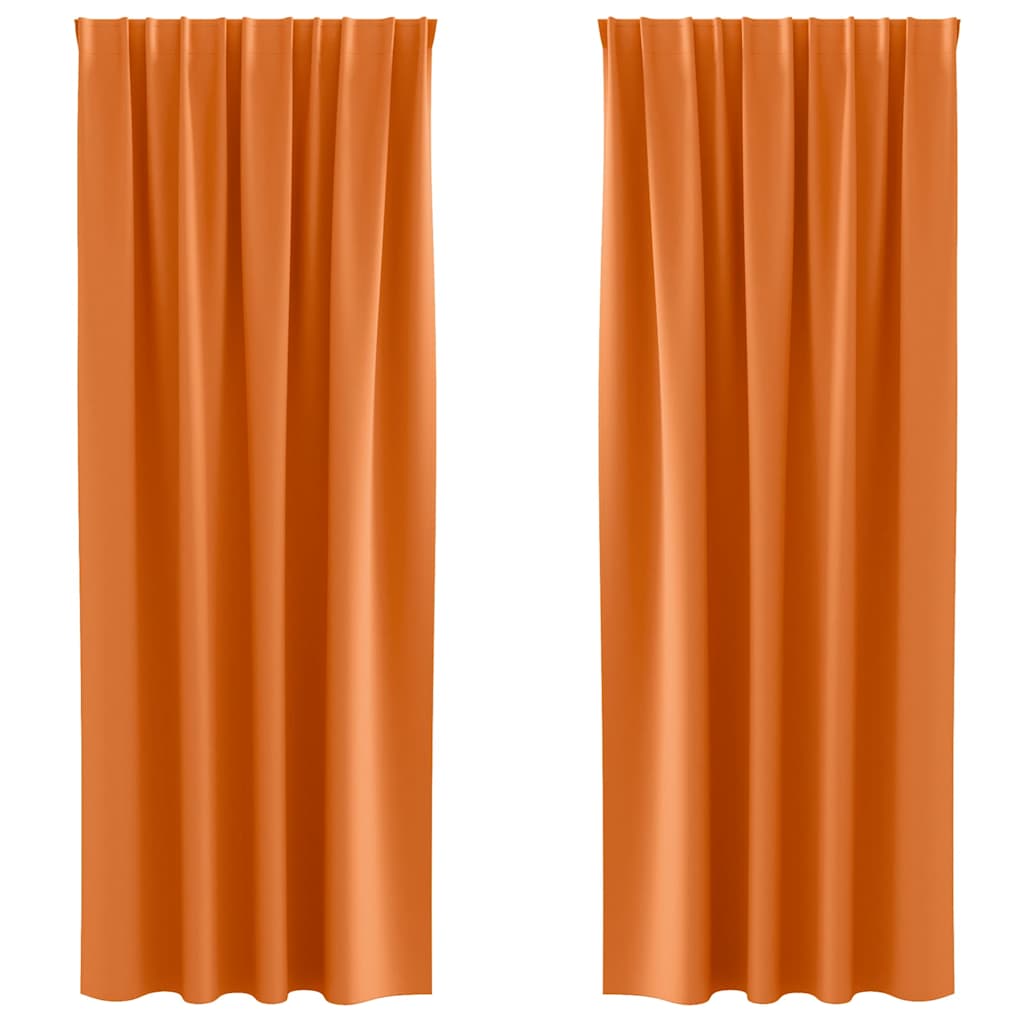 Tende Blackout con Anelli 2 pcs Arancione Vivo 260 x 140 cm