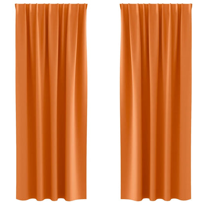 Tende Blackout con Anelli 2 pcs Arancione Vivo 260 x 140 cm