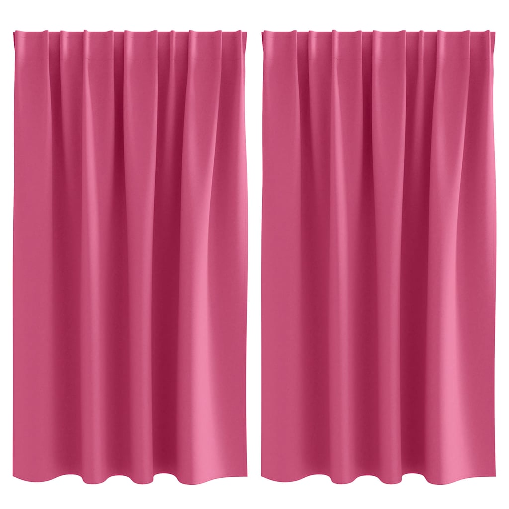 Tende Blackout con Anelli 2 pcs Rosa Vivo 140 x 140 cm | homemem39