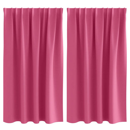 Tende Blackout con Anelli 2 pcs Rosa Vivo 140 x 140 cm | homemem39
