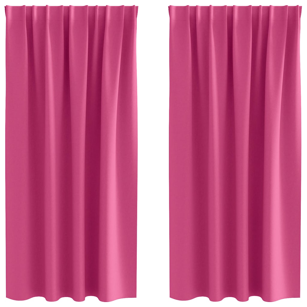 Tende Blackout con Anelli 2 pcs Rosa Vivo 175 x 140 cm | homemem39