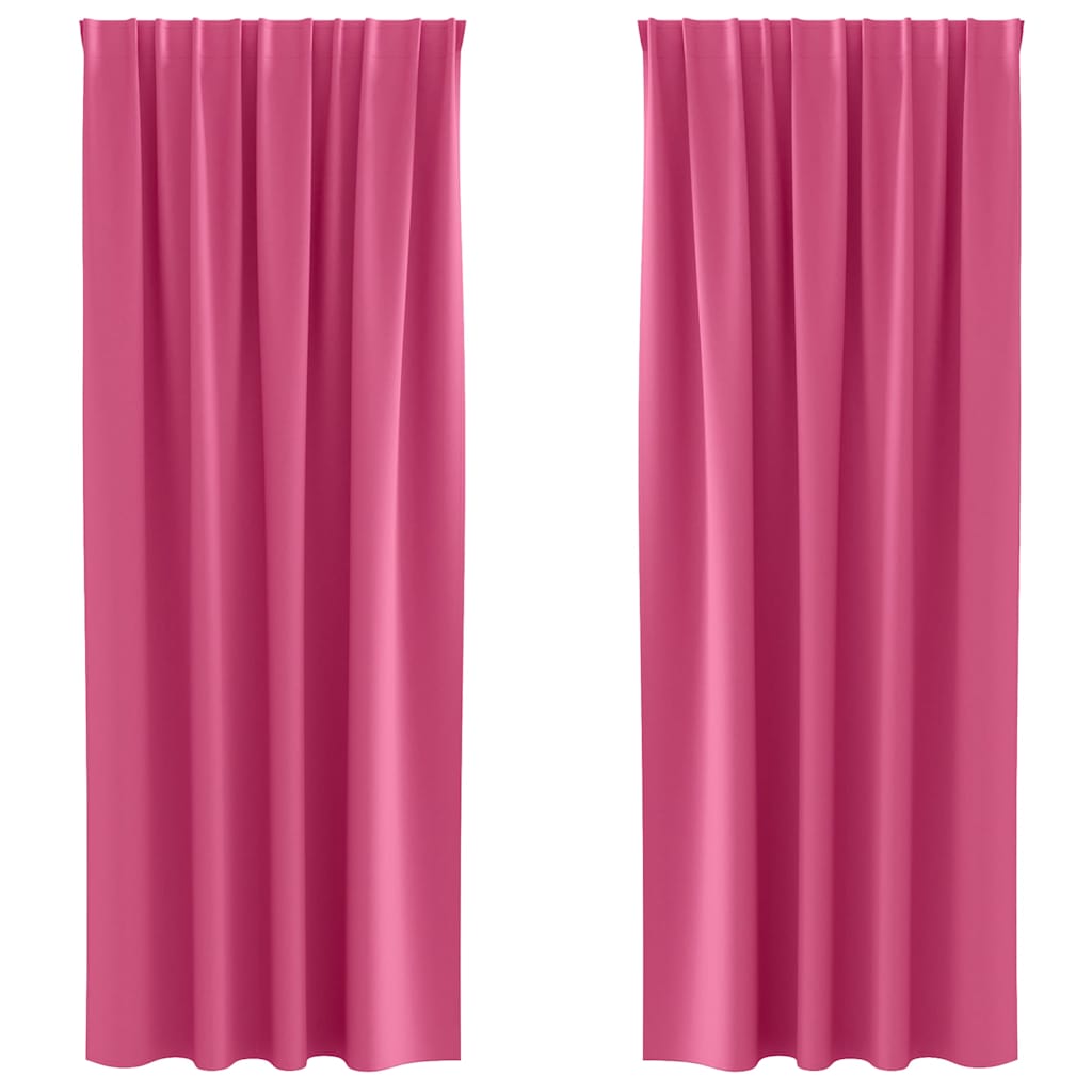 Tende Blackout con Anelli 2 pcs Rosa Vivo 225 x 140 cm | homemem39