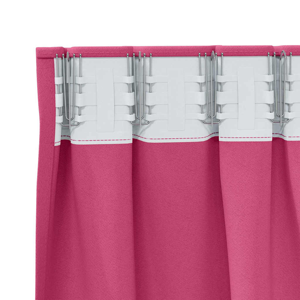 Tende Blackout con Anelli 2 pcs Rosa Vivo 245 x 140 cm