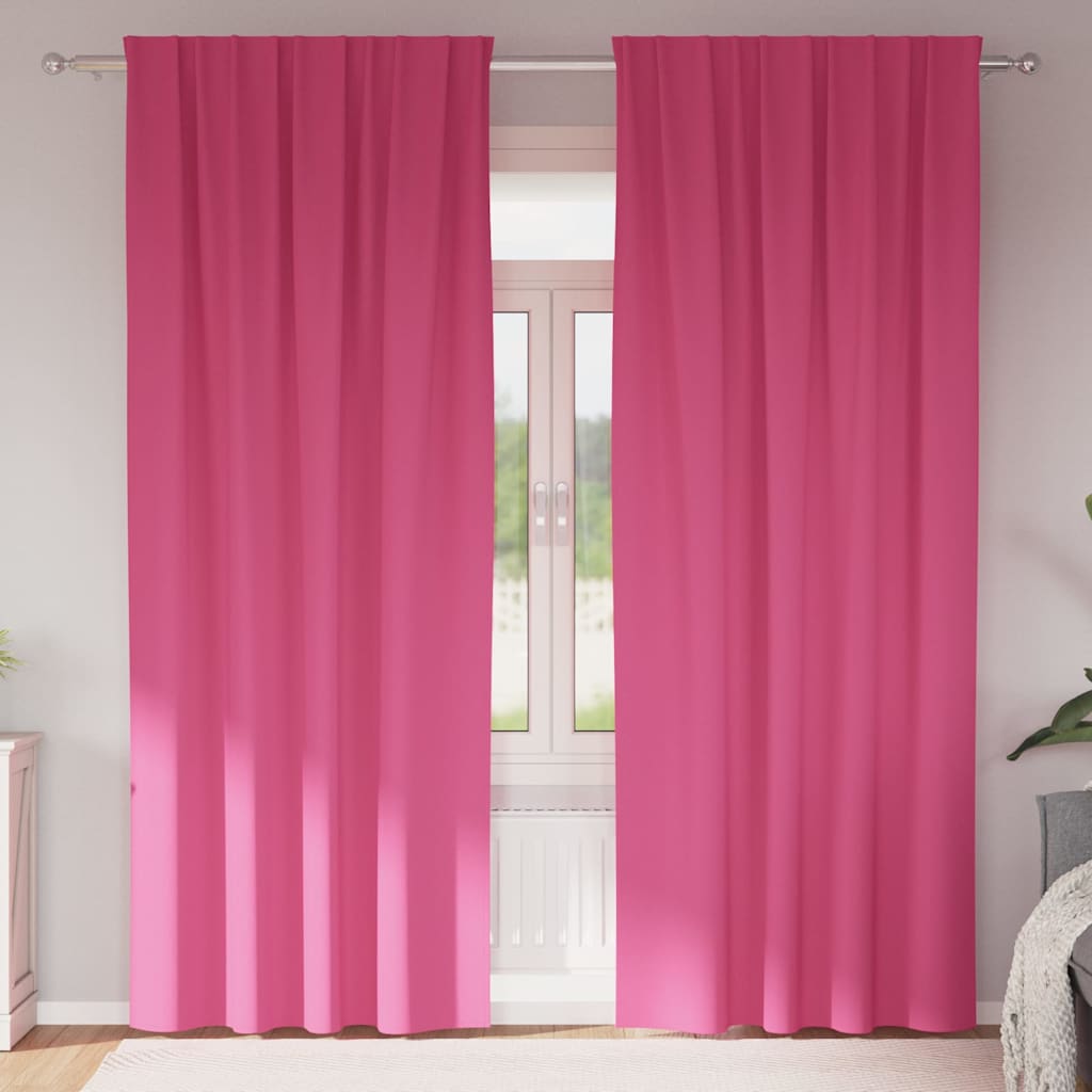 Tende Blackout con Anelli 2 pcs Rosa Vivo 245 x 140 cm
