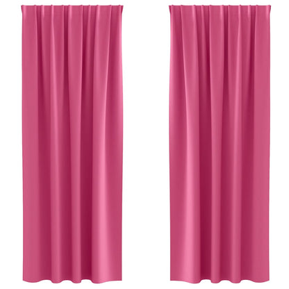 Tende Blackout con Anelli 2 pcs Rosa Vivo 245 x 140 cm