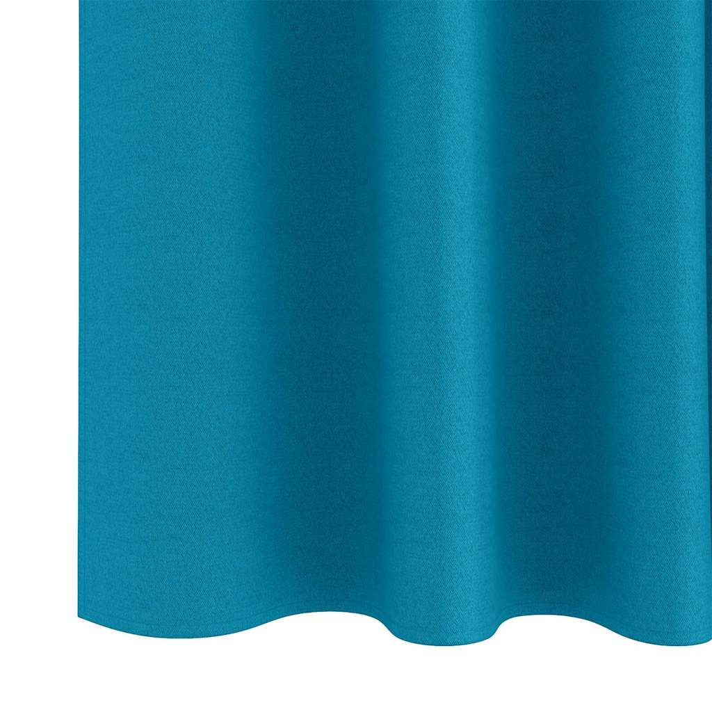Tende Blackout con Anelli 2 pcs Turchese 140 x 140 cm | homemem39