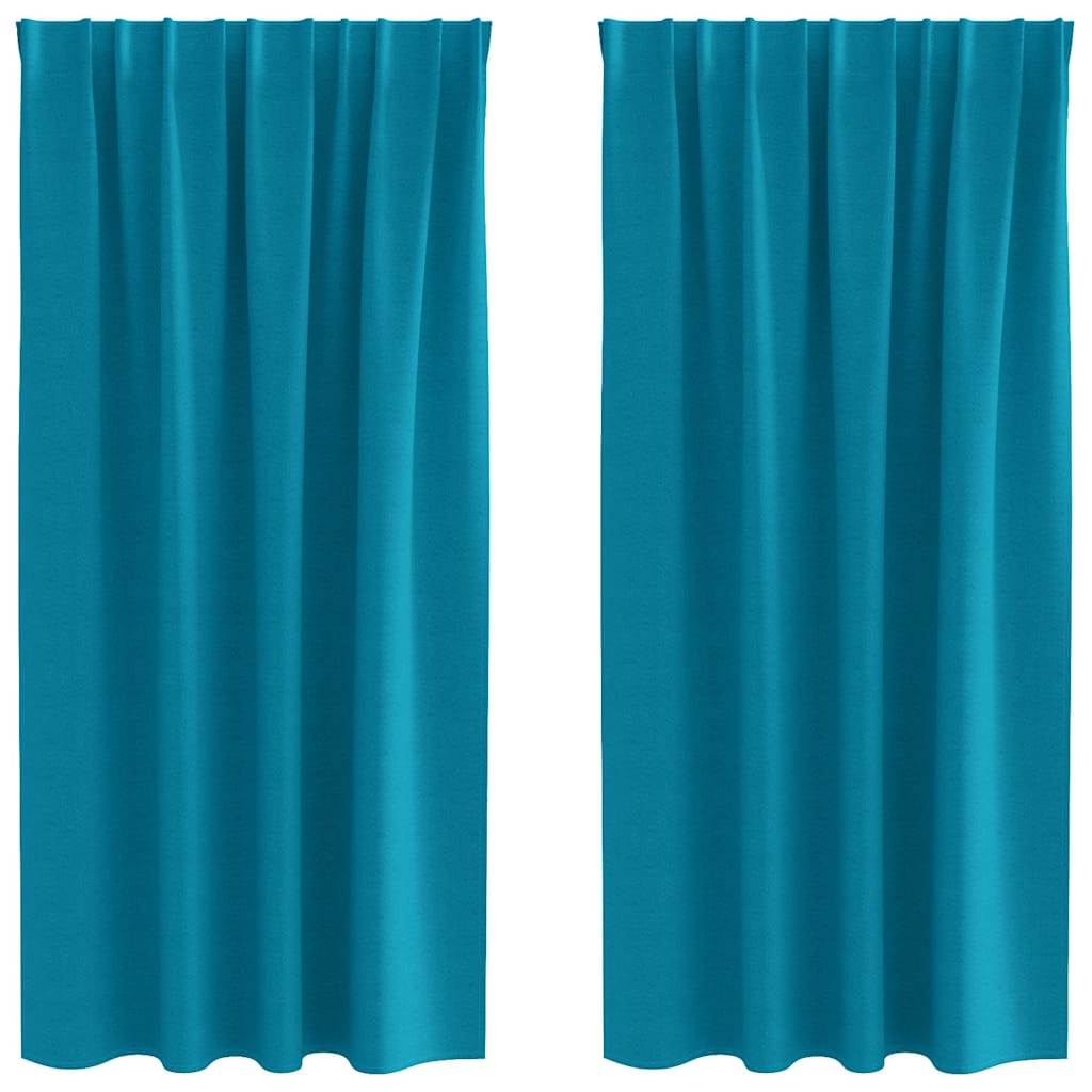 Tende Blackout con Anelli 2 pcs Turchese 175 x 140 cm | homemem39