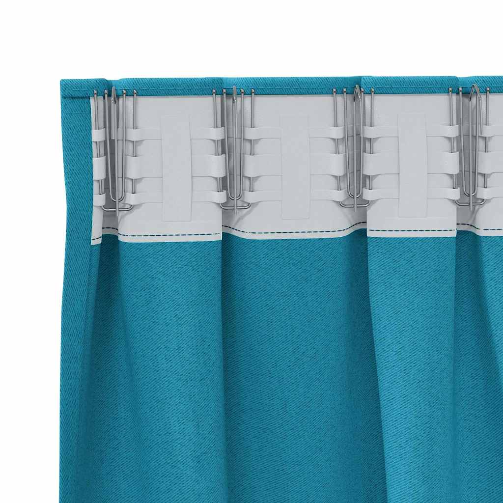 Tende Blackout con Anelli 2 pcs Turchese 225 x 140 cm | homemem39
