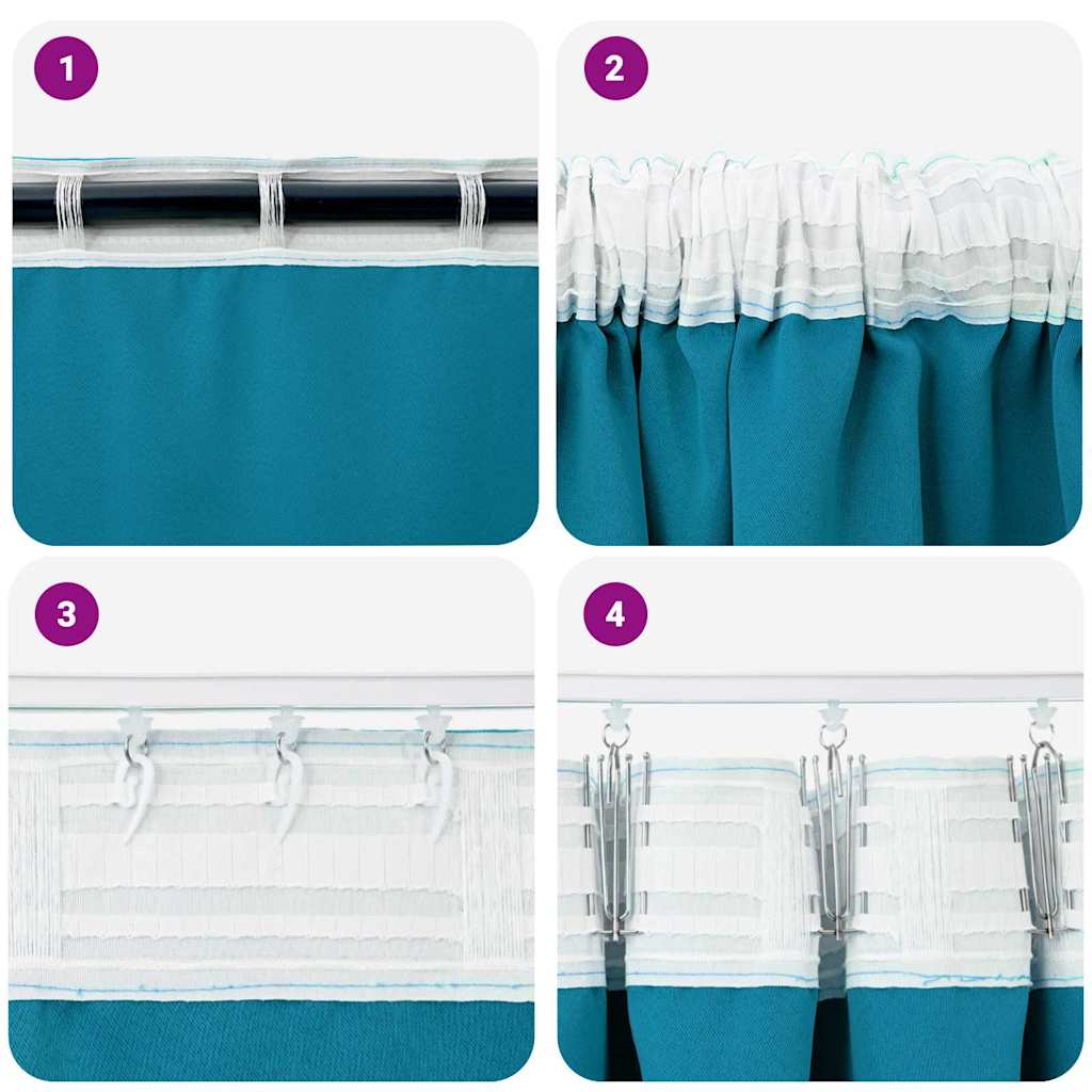 Tende Blackout con Anelli 2 pcs Turchese 225 x 140 cm | homemem39