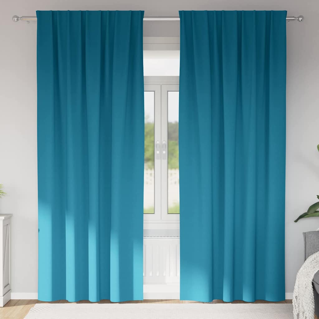 Tende Blackout con Anelli 2 pcs Turchese 225 x 140 cm | homemem39
