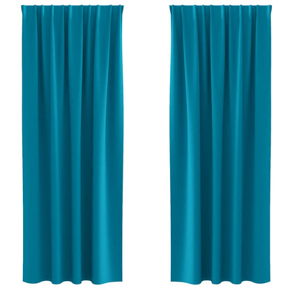 Tende Blackout con Anelli 2 pcs Turchese 245 x 140 cm