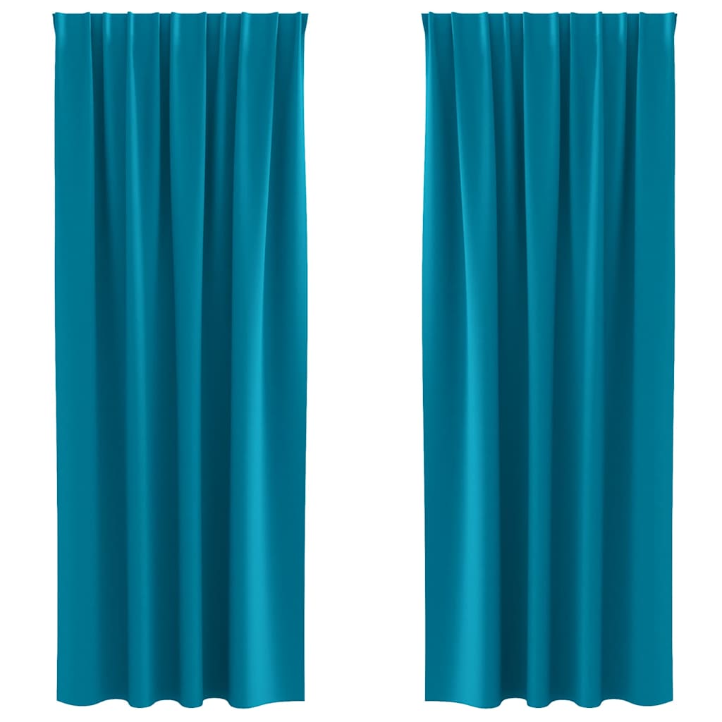 Tende Blackout con Anelli 2 pcs Turchese 260 x 140 cm | homemem39