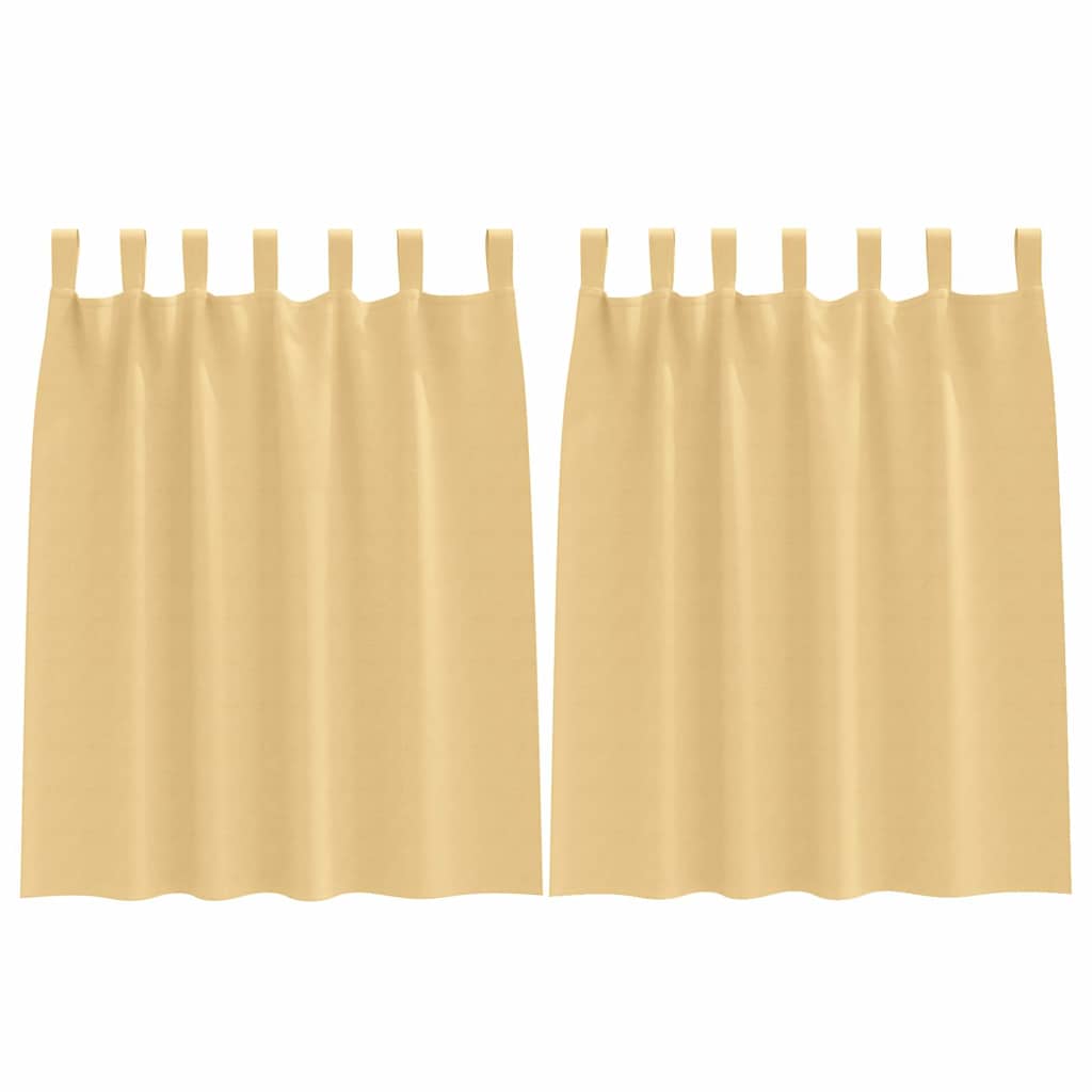 Tende Blackout con Anelli 2 pcs Beige 140 x 140 cm Poliestere | homemem39