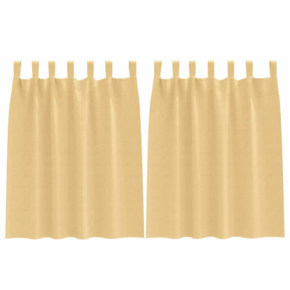 Tende Blackout con Anelli 2 pcs Beige 140 x 140 cm Poliestere | homemem39