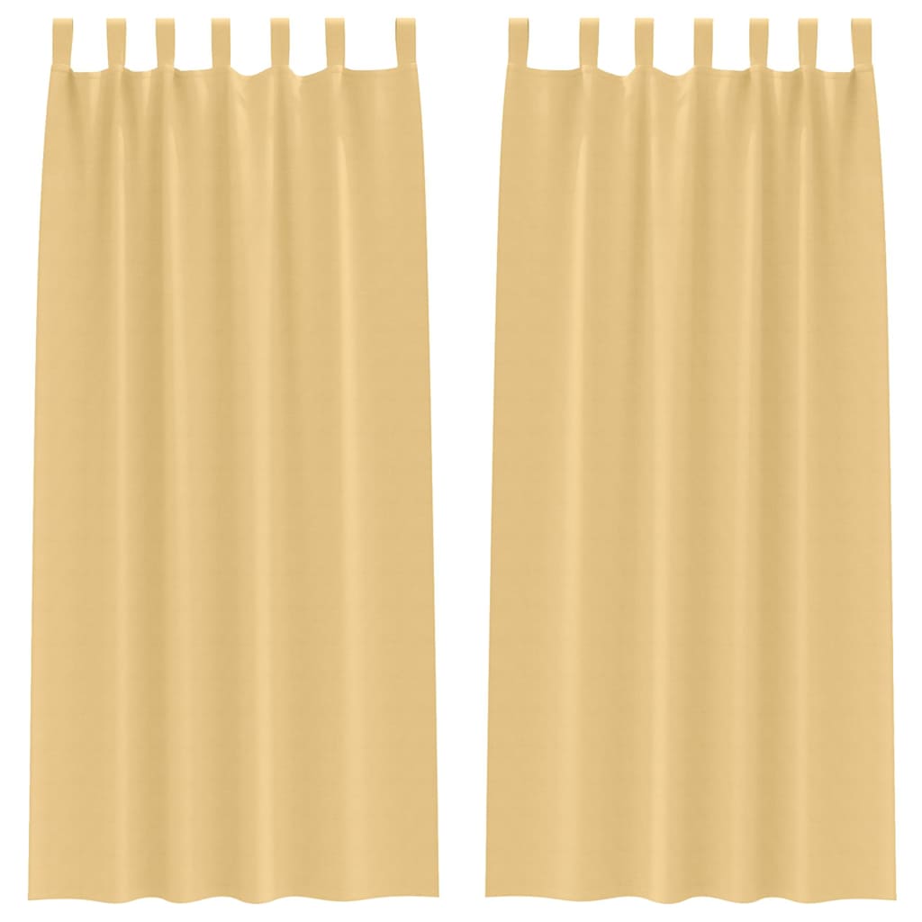 Tende Blackout con Anelli 2 pcs Beige 245 x 140 cm Poliestere | homemem39