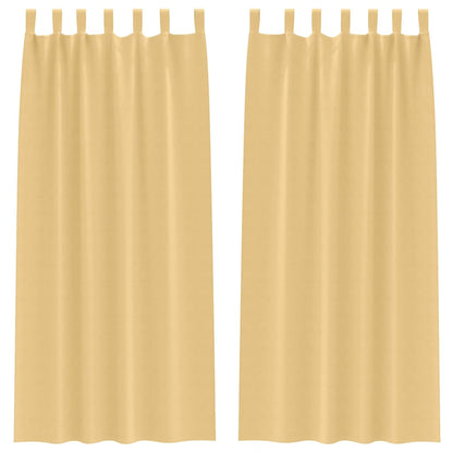 Tende Blackout con Anelli 2 pcs Beige 260 x 140 cm Poliestere | homemem39