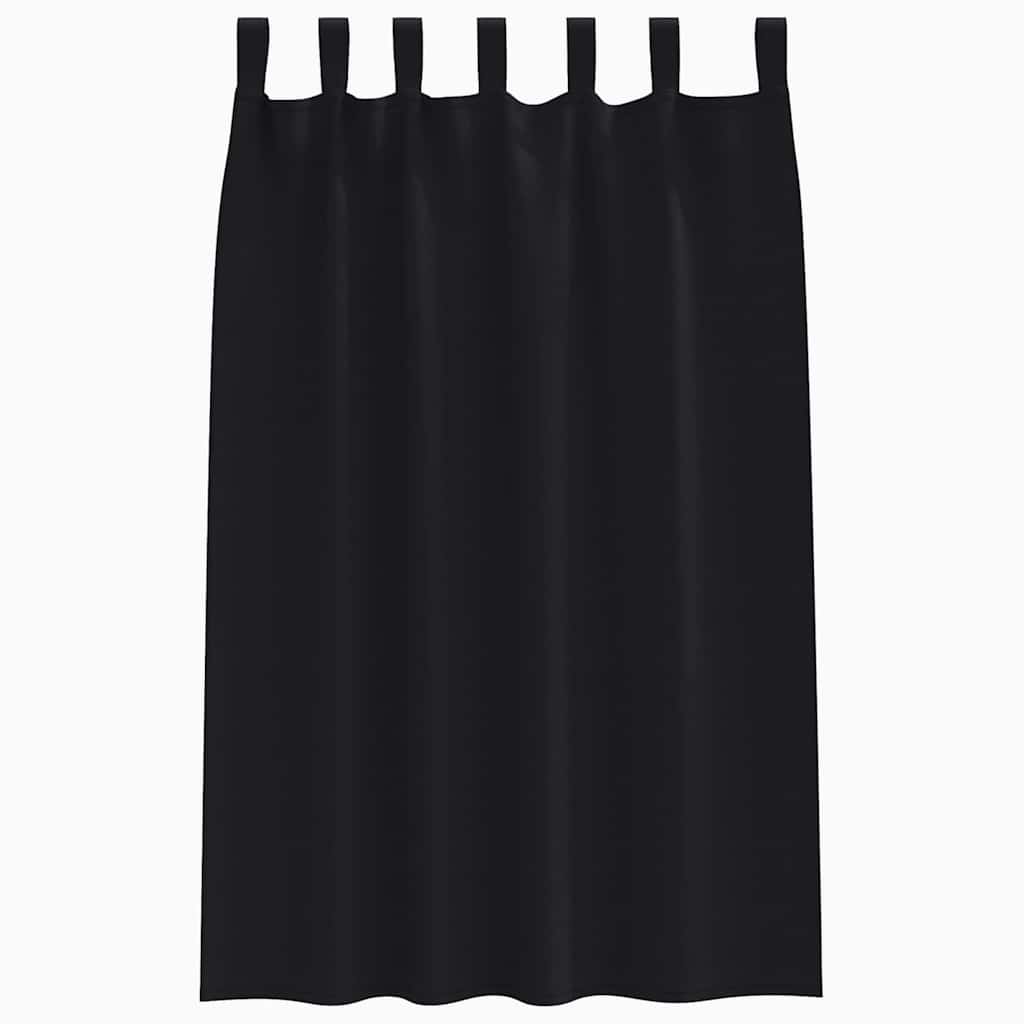 Tende Blackout con Anelli 2 pcs Nero 175 x 140 cm Poliestere | homemem39