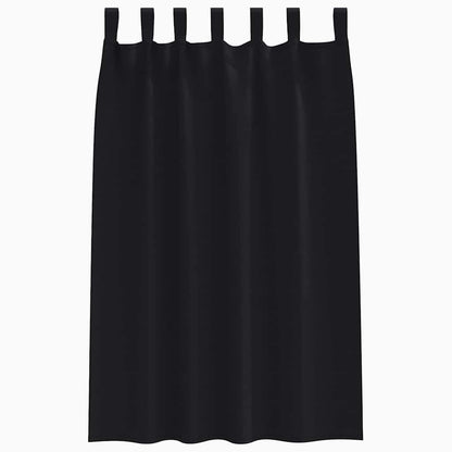 Tende Blackout con Anelli 2 pcs Nero 175 x 140 cm Poliestere | homemem39