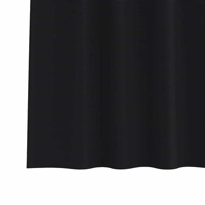 Tende Blackout con Anelli 2 pcs Nero 225 x 140 cm Poliestere | homemem39