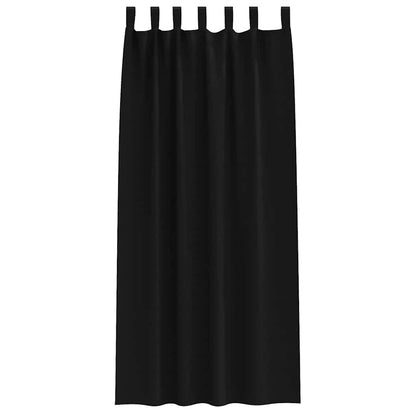Tende Blackout con Anelli 2 pcs Nero 245 x 140 cm Poliestere | homemem39